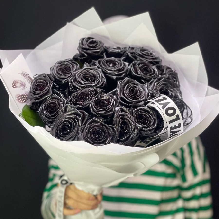 Букет из 21 черной розы
